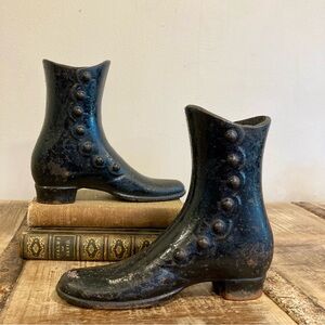 Antique Cast Iron Mannequin Boots Victorian Child Size Shoes